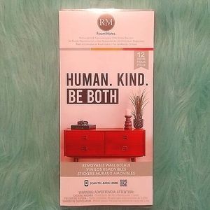 Repositional wall decals- HUMAN.KIND.BE BOTH